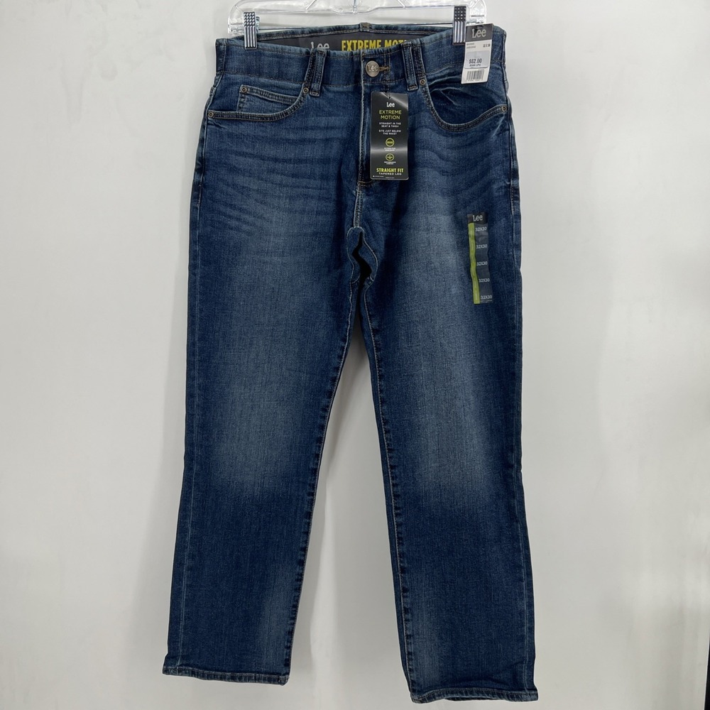 Lee Extreme Motion Straight Fit Tapered Leg Jean Dark Blue 32x30